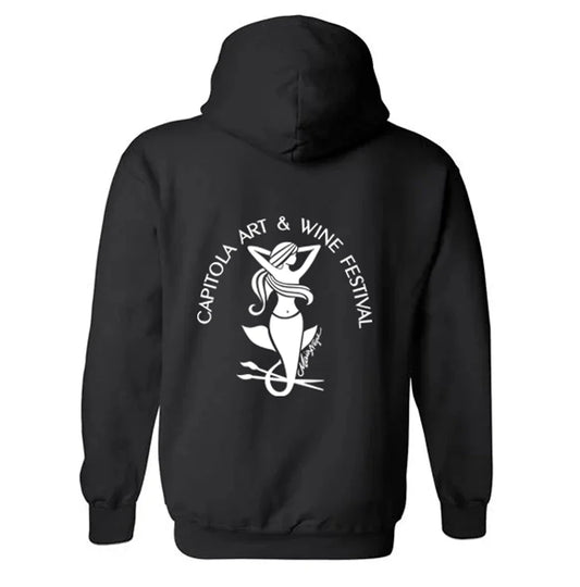 Capitola Art and Wine Festival Mermaid Hoodie Black