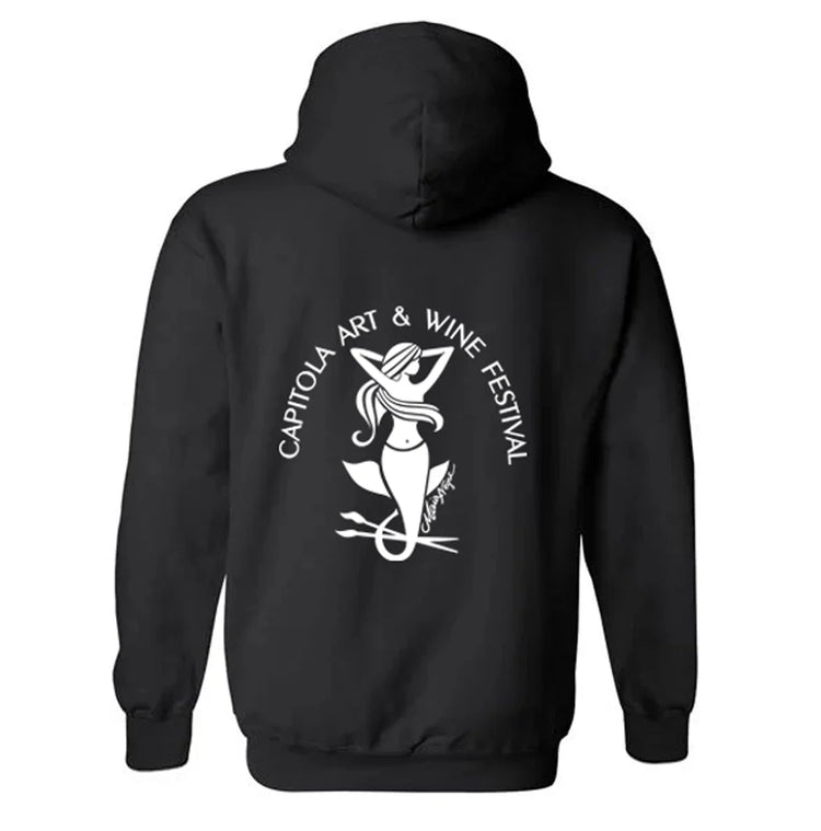 Capitola Art and Wine Festival Mermaid Hoodie Black
