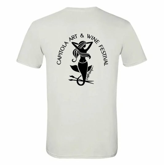Capitola Art and Wine Festival Mermaid Tee Shirt White