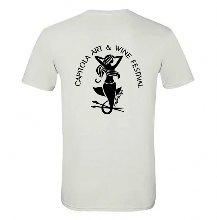 Capitola Art and Wine Festival Mermaid Tee Shirt White