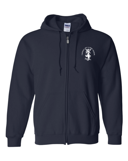 Capitola Art and Wine Festival Zip-Up Hoodie Navy