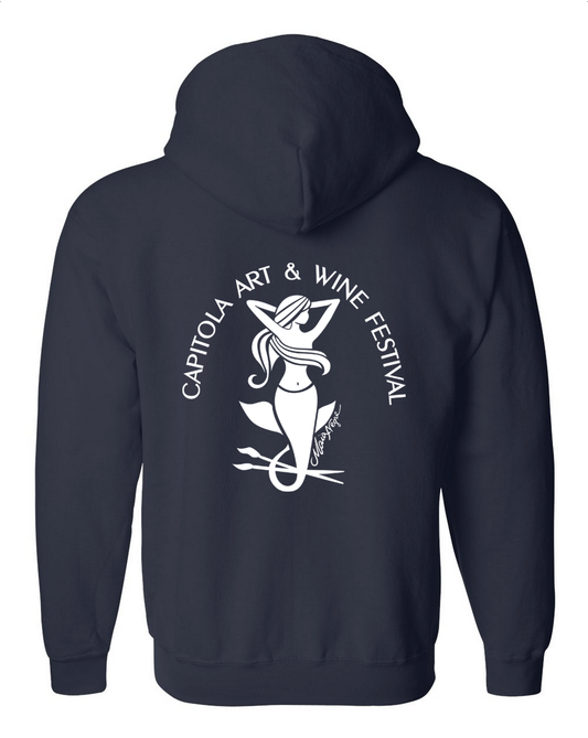 Capitola Art and Wine Festival Zip-Up Hoodie Navy