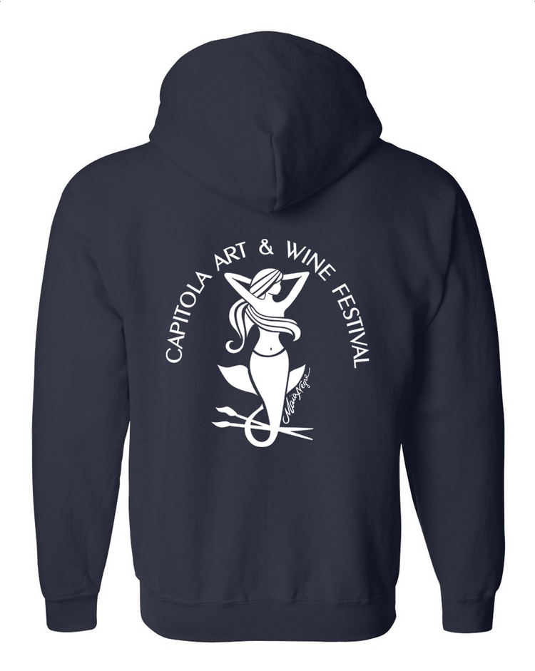 Capitola Art and Wine Festival Zip-Up Hoodie Navy