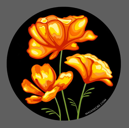 Poppies Decal 3-pack of Stickers