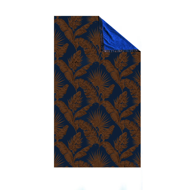 Blue and Brown Palms Towel Sarong