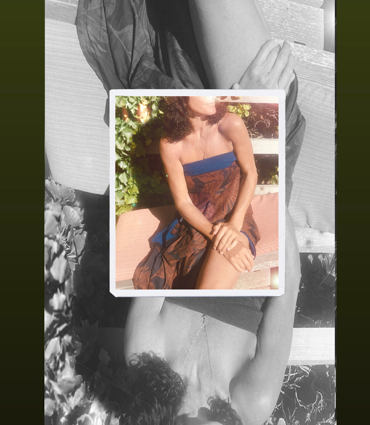 Blue and Brown Palms Towel Sarong